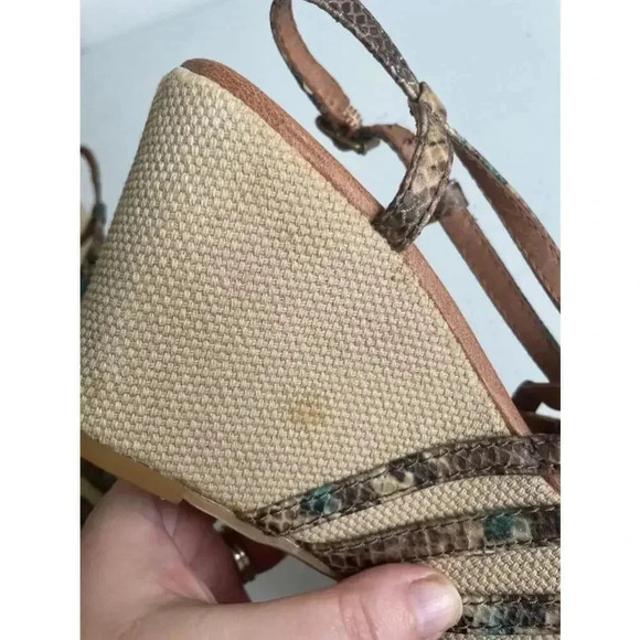 Women's Lucky Brand Brown and Turquoise Wedges Size 8 - Picture 7 of 11